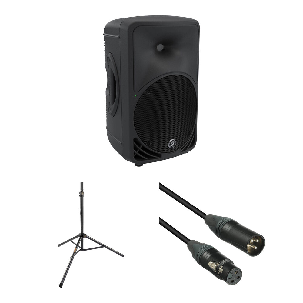 Mackie SRM350 1000W Altavoz Portátil Activo de 10"" con Soporte de Acero y Cable XLR