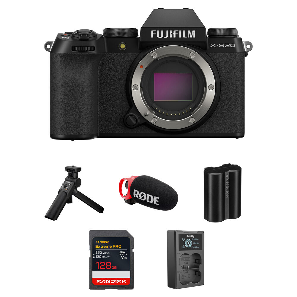 FUJIFILM X-S20 Cámara Mirrorless 26.1MP APS-C con Kit de Creación de Contenido
