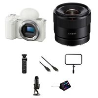 Sony ZV-E10 Cámara Sin Espejo con Lente E 11mm f/1.8 y Kit de Streaming