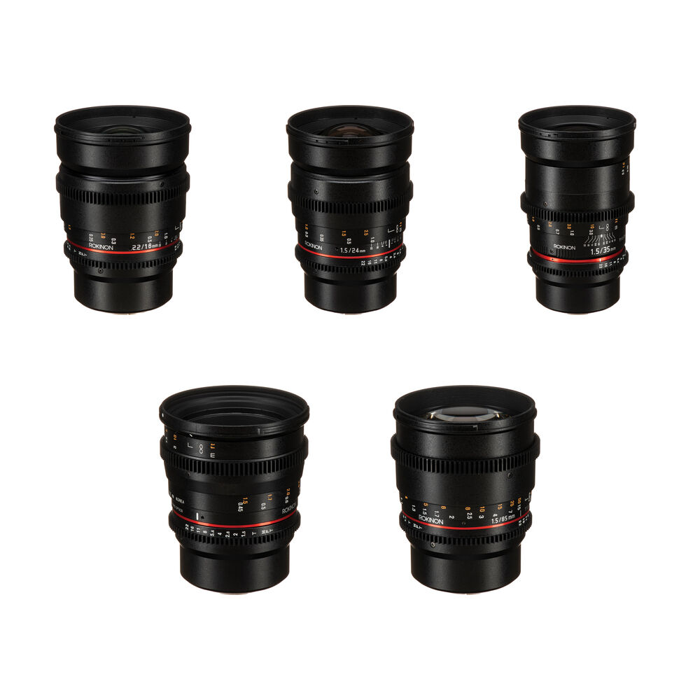 Rokinon Cine DS Kit de 5 Lentes con Montura MFT - 16mm, 24mm, 35mm, 50mm, 85mm