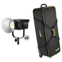 Nanlite FS-300B Kit de Monoluz LED Bi-Color con Bolsa Rodante - 2 Luces, 2700-6500K, Contr