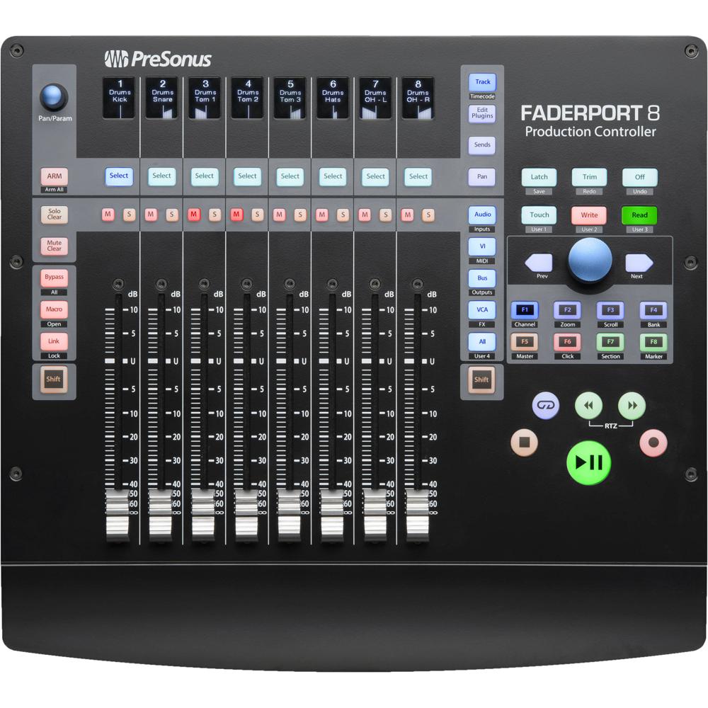 PreSonus Faderport 8 - Controlador de Producción de Mezcla con 8 Faders Motorized y Panta