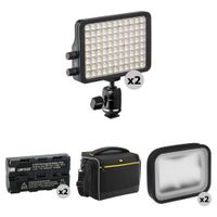 Luxli Viola² Kit Doble de Iluminación LED con Baterías y Bolsa de Transporte