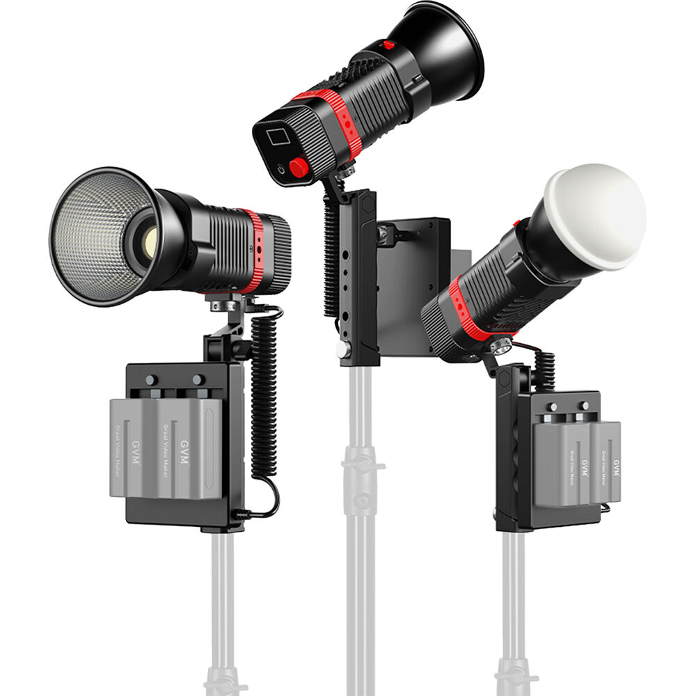 GVM PL60B Kit de Monolight LED Bi-Color (3 Luces) - 2700-6800K, CRI 97, Control por App, E