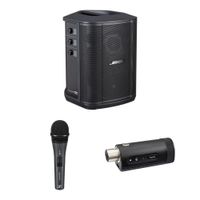 Bose S1 Pro+ Sistema PA Portátil con Micrófono de Mano Sennheiser e825S y Transmisor Ina