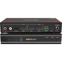 BZBGEAR Multiviewer 2x1 4K60 con Switcher Sin Costura y De-Embedder de Audio