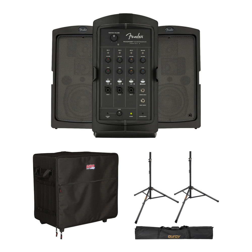 Fender Passport Conference Series 2 Kit PA Portátil con Estuches y Soportes