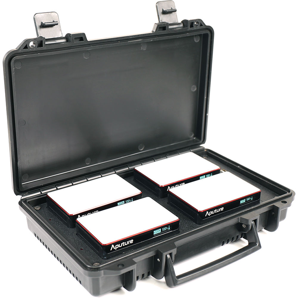 Aputure Kit de Viaje 4 Luces MC con Estuche de Carga - RGBWW, Control HSI, Dimmable 0-100%