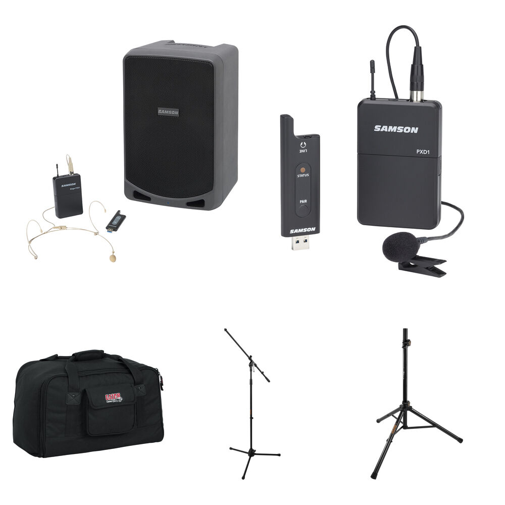 Samson Sistema PA Portátil Expedition XP106wDE con Micrófono Inalámbrico, Micrófono La