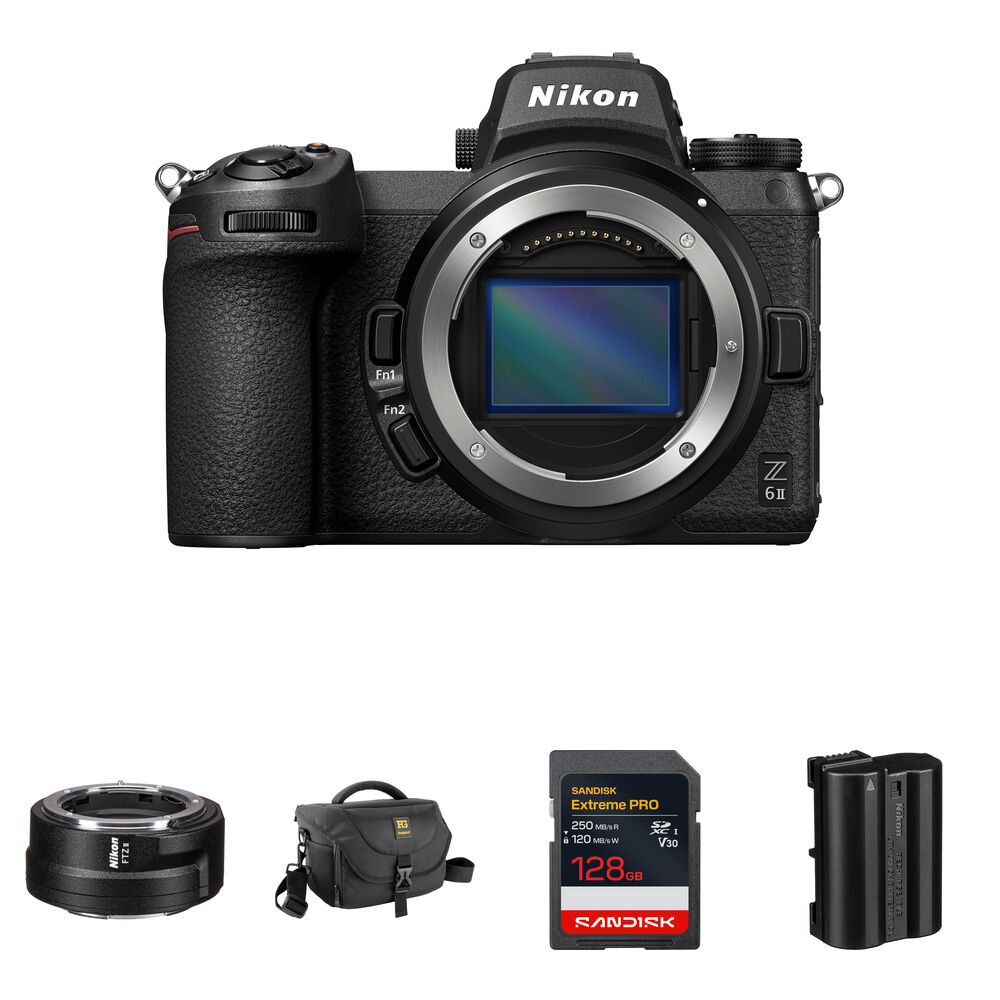 Nikon Z6 II Cámara Mirrorless con Adaptador FTZ II y Kit Esenciales - Sensor BSI CMOS de