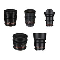 Rokinon Cine DS Kit de Lentes 5 Piezas con Montura Canon EF - 16, 24, 35, 50 y 85mm
