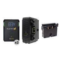 Core SWX NANOX G150 Kit: 2 Baterías Gold Mount, Cargador Dual GP-X2A y Placa para RED KOM