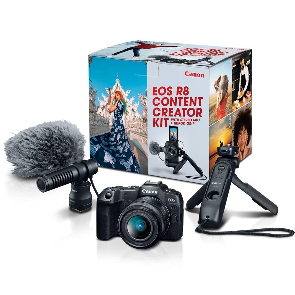Canon EOS R8 Cámara Mirrorless Kit de Creación de Contenido con Lente RF 24-50mm f/4.5-6