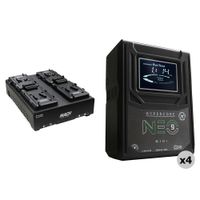 Core SWX Hypercore NEO 9 Mini 98Wh Kit de 4 Baterías con Cargador Cuádruple (V-Mount)