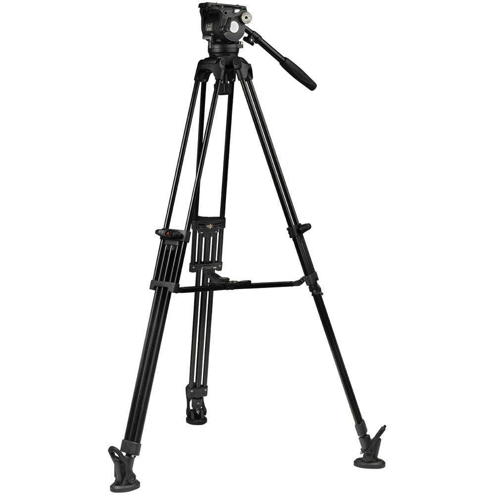 E-Image Tripode de Aluminio EG08A2 con Cabezal Fluido GH08 (75mm) - Soporta hasta 17.6 lb,