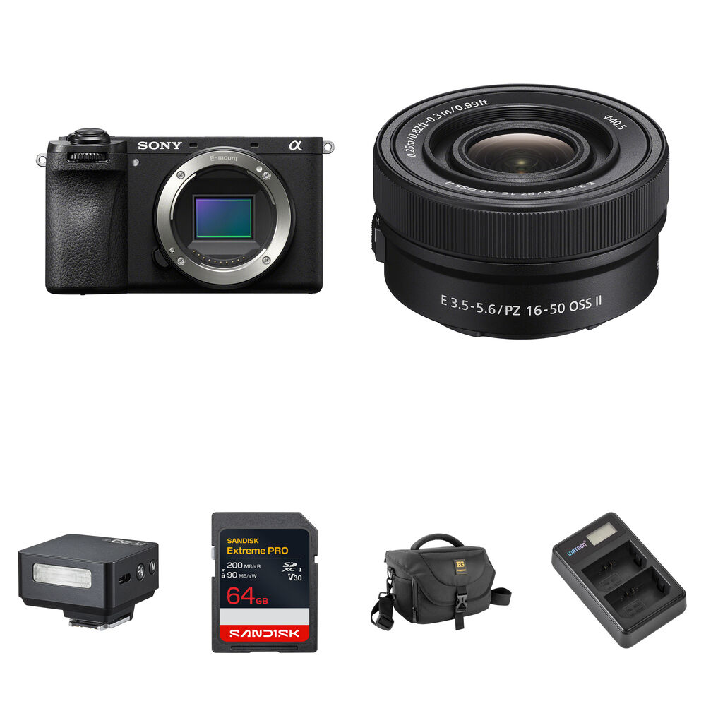 Sony a6700 Cámara Mirrorless con Lente 16-50mm f/3.5-5.6 y Flash Mini Godox iT20 S