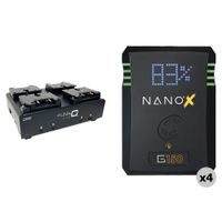 Core SWX NANO X 150Wh 4 x Baterías + Cargador Cuádruple Fleet Q4 (Gold Mount)