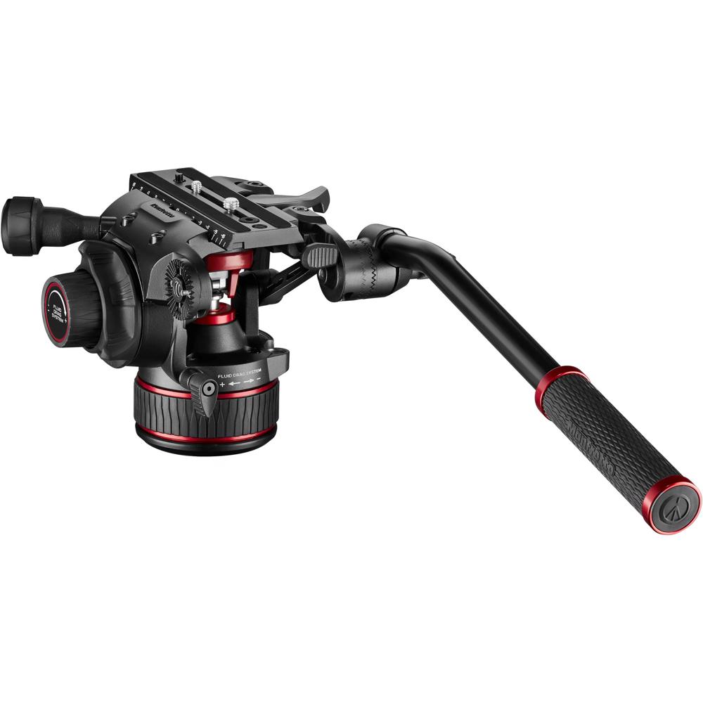Manfrotto 608 Nitrotech Cabezal de Video Fluido - Base Plana, Capacidad de Carga 0 a 17.6