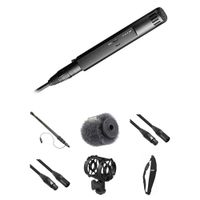 Sennheiser MKH 50 Micrófono Supercardioide con Boompole Auray BP-47A, Shockmount y Windsc