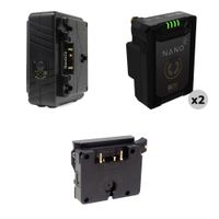Core SWX NANO Micro 50 Kit: 2 Baterías Li-Ion Gold Mount 49Wh + Cargador Doble GPM-X2A pa