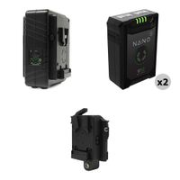 Core SWX NANO Micro 50 Kit - 2 Baterías Li-Ion V-Mount + Cargador Doble GPM-X2S para RED