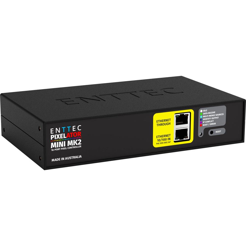ENTTEC Pixelator Mini MK2 Convertidor Ethernet a SPI de 128 Universos, 16 Puertos Ethernet