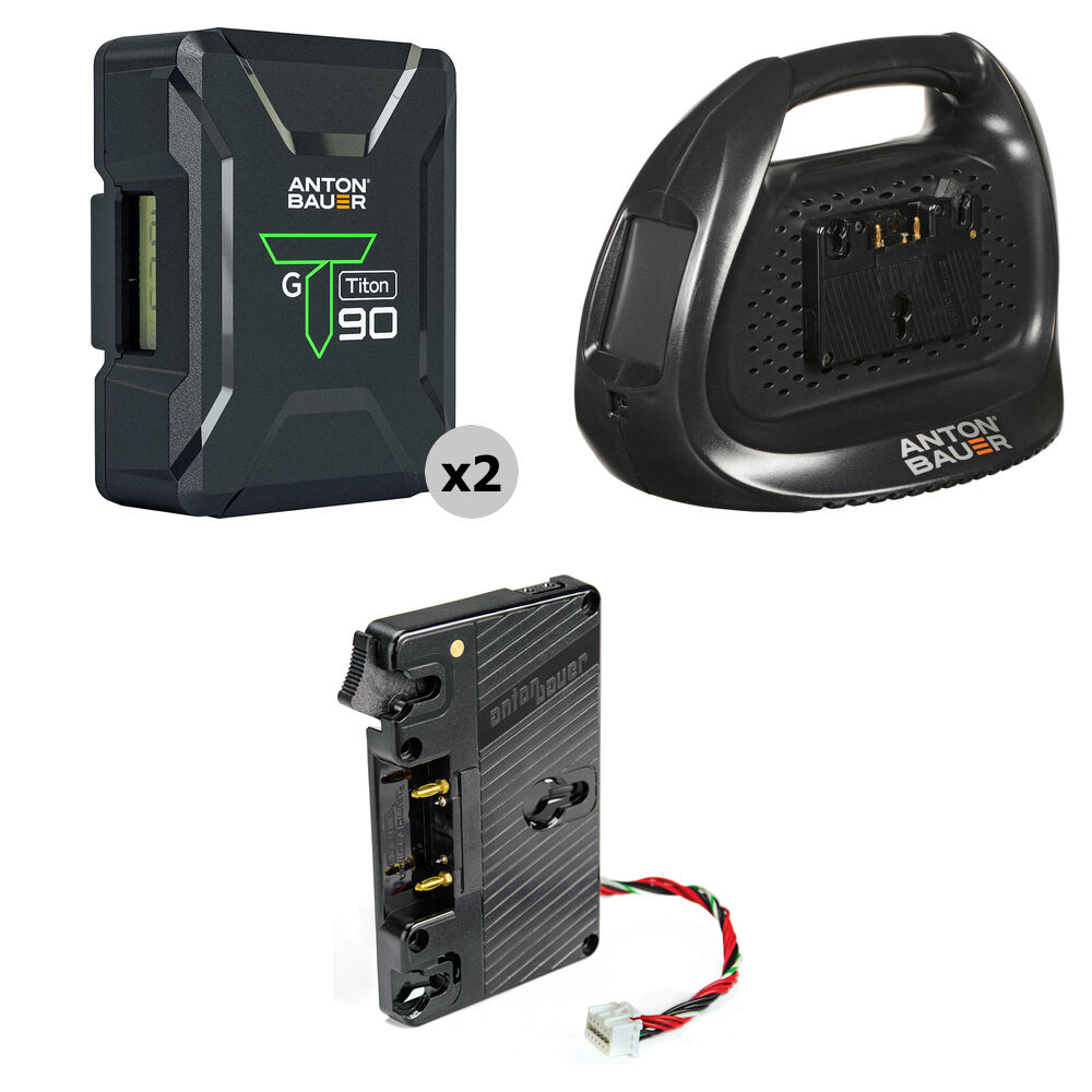 Anton/Bauer Titon 90 Kit de Baterías con Cargador Doble y Placa para Blackmagic URSA - 2