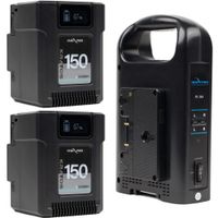 IndiPRO Tools Kratos Kit de 2 Baterías Gold Mount de 150Wh y Cargador Doble