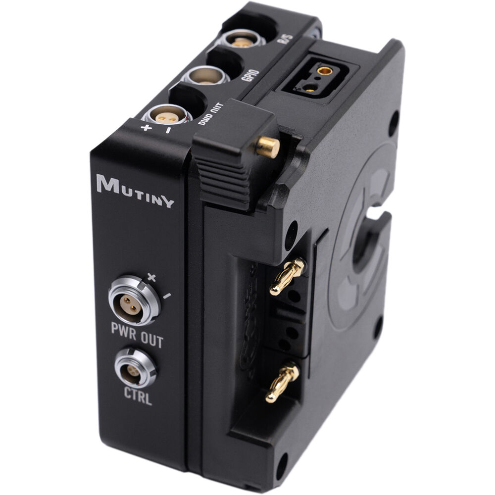 MUTINY Power + IO para FREEFLY Ember - Gold Mount, Conectores D-Tap y Fischer, CNC Machine