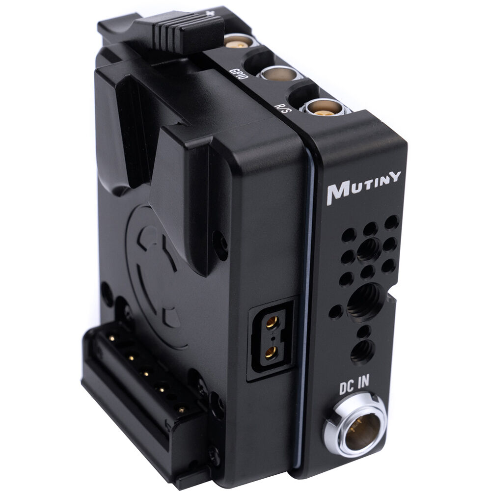 MUTINY Power + IO para FREEFLY Ember V-Mount, Conector de 11 a 17V, CNC Machined