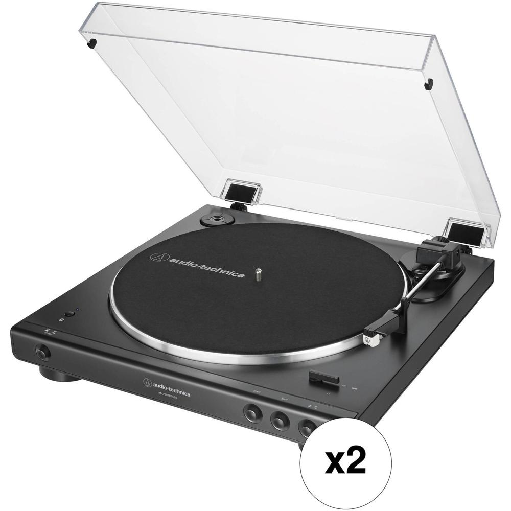 Audio-Technica Tocadiscos Automático AT-LP60XBT-USB-BK Bluetooth y USB, Negro