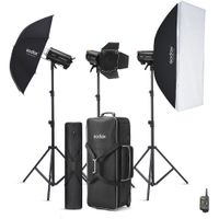 Godox QT600IIIM Kit de Flash Estudio Monolight 3 Luces 600Ws con Softbox y Paraguas