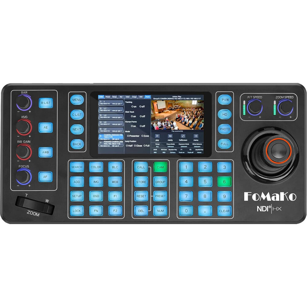 FoMaKo KC608N Controlador de Cámara PTZ NDI con Joystick 4D y Pantalla Táctil de 5.5""
