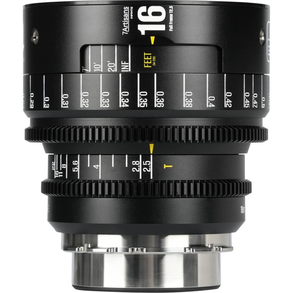 7Artisans Lente Cine INFINTE 16mm T2.5 para Montura ARRI PL, Apertura T2.5 a T22, 106.8°