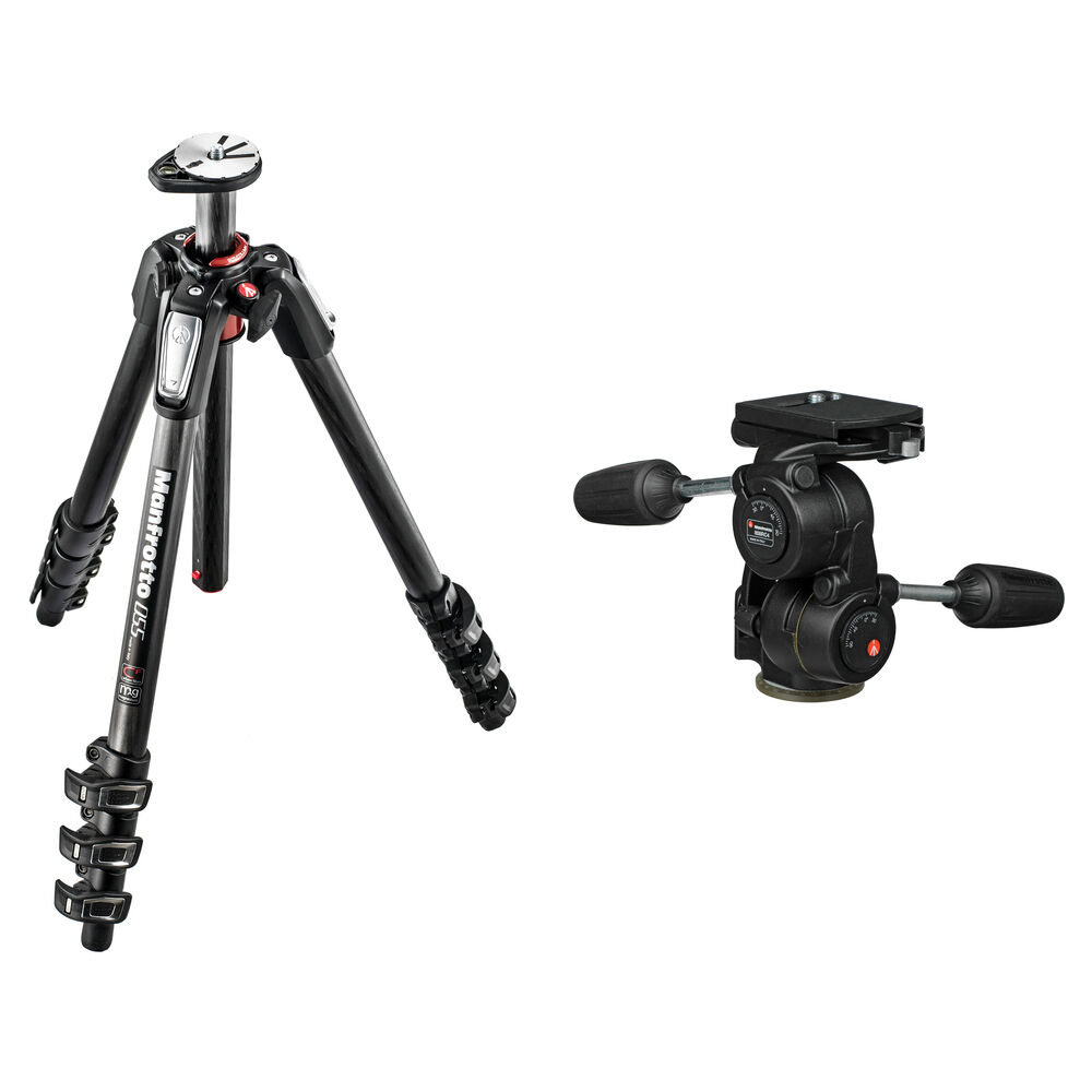 Manfrotto Tripode de Carbono MT055CXPRO4 con Cabezal 808RC4 3 Vías - Capacidad de Carga 1