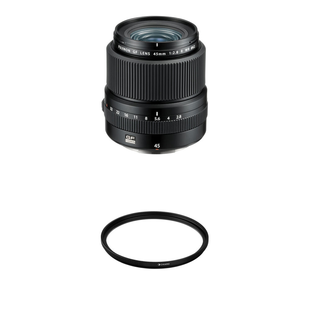 FUJIFILM GF 45mm f/2.8 R WR Lente con Filtro UV 62mm