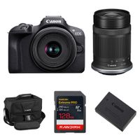Canon EOS R100 Cámara Mirrorless con Lentes RF-S 18-45mm y RF-S 55-210mm, Kit Esenciales