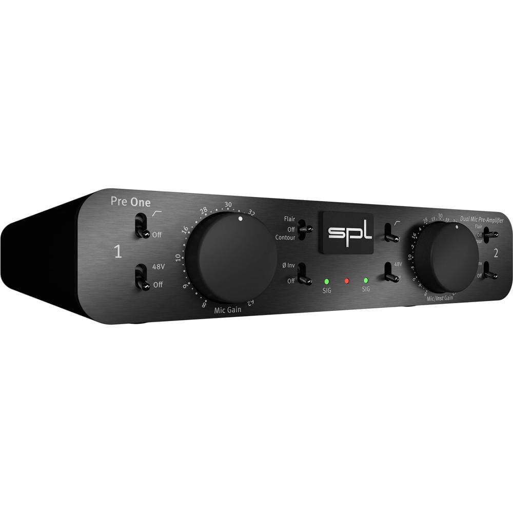 SPL Pre One Preamplificador de Micrófono Doble Canal con 8 a 62 dB de Ganancia, Filtro de