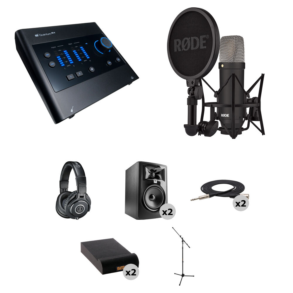PreSonus Quantum ES 2 Interfaz de Audio/MIDI USB-C con Kit de Estudio en Casa
