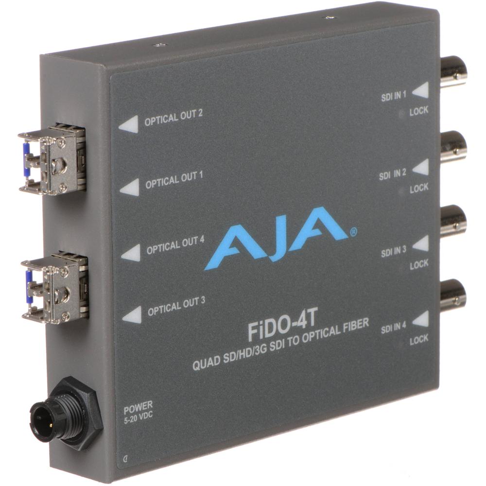 AJA FiDO Mini Converter Quad-Channel 3G-SDI a LC Fiber - Resolución Ultra HD 4K, 4 Entrad