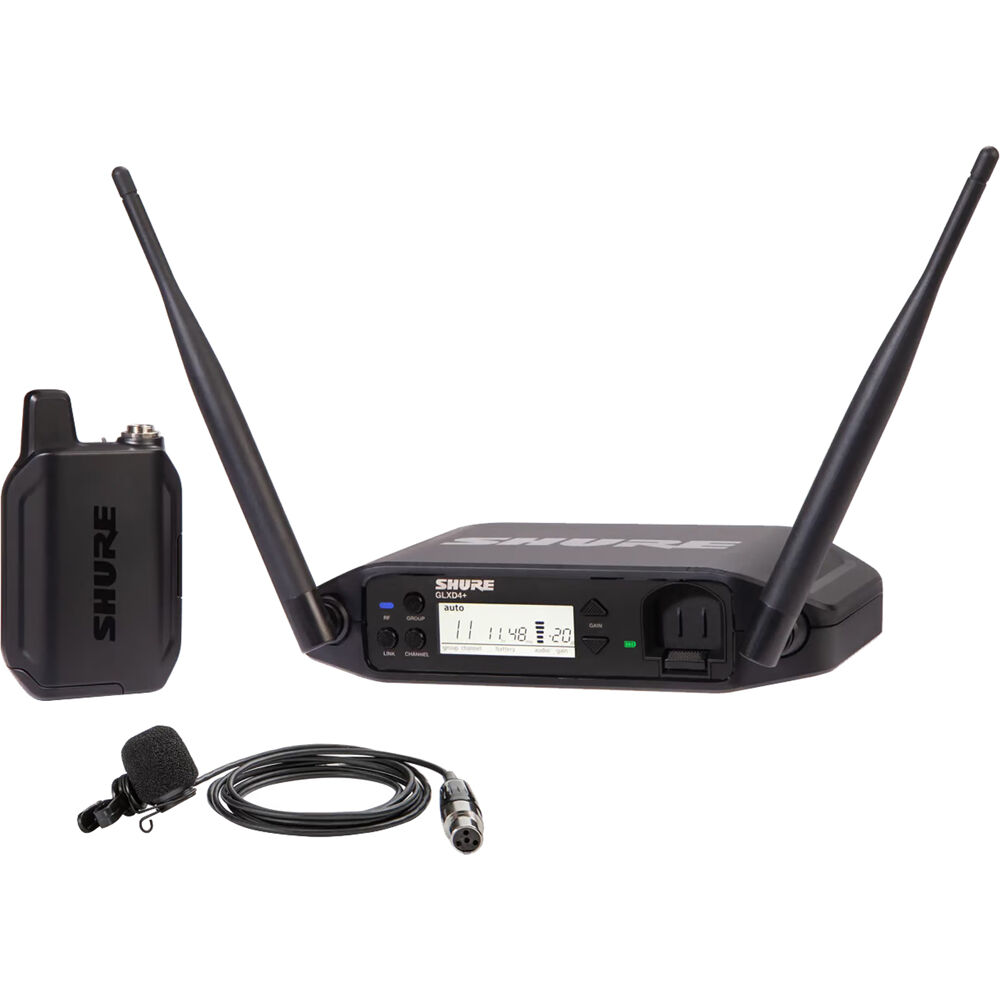 Shure GLXD14+ Sistema Inalámbrico Digital de Micrófono Lavalier Cardioide WL185m