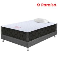 Cama Box Tarima PARAISO Edén Plus 1.5 Plazas + 1 Almohada + Protector