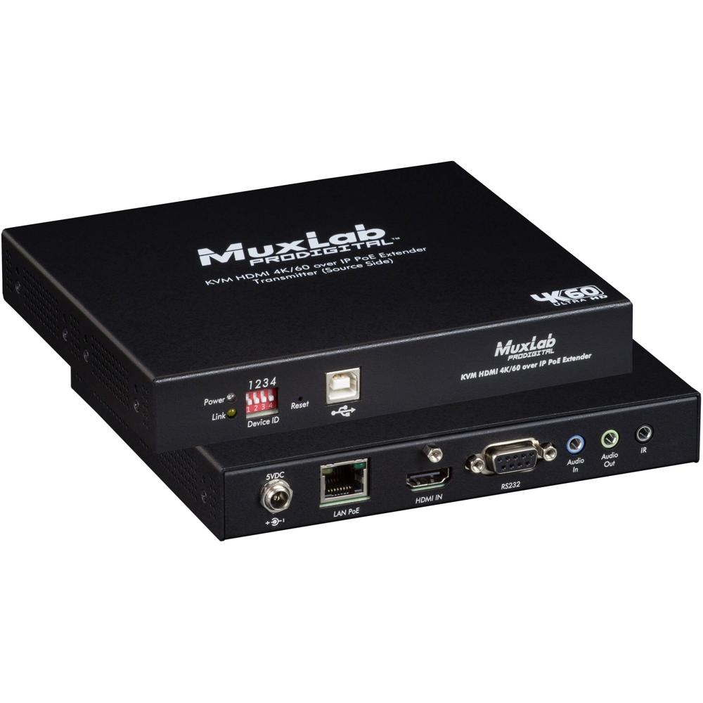 MuxLab KVM HDMI over IP PoE 500800-TX - Transmisor 4K a 60Hz, 330' de distancia, 4 puertos