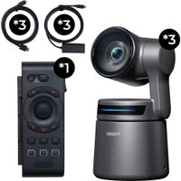 OBSBOT Tail Air Multicam Combo - 3 Cámaras PTZ 4x Zoom, Control Remoto Inteligente, Licen