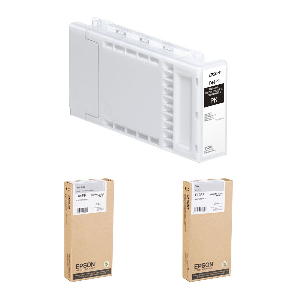 Epson Cartucho de Tinta UltraChrome PRO12 Kit 350mL - Photo Black, Light Gray y Gray para
