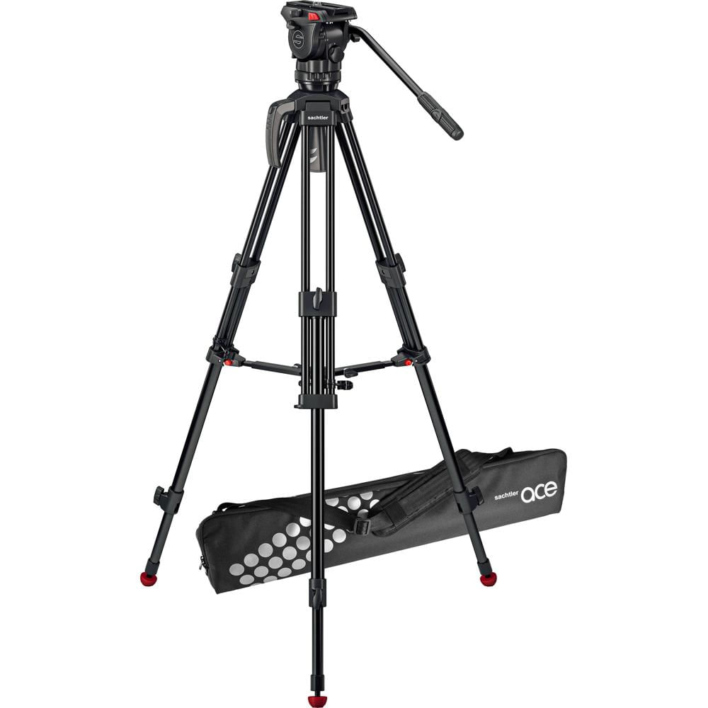 Sachtler Tripode de Aluminio 75/2 Mark II con Cabezal Ace M y Esparcidor de Nivel Medio