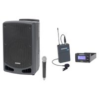 Samson Sistema PA Portátil XP312w-K con Micrófono Lavalier Inalámbrico Concert 88a