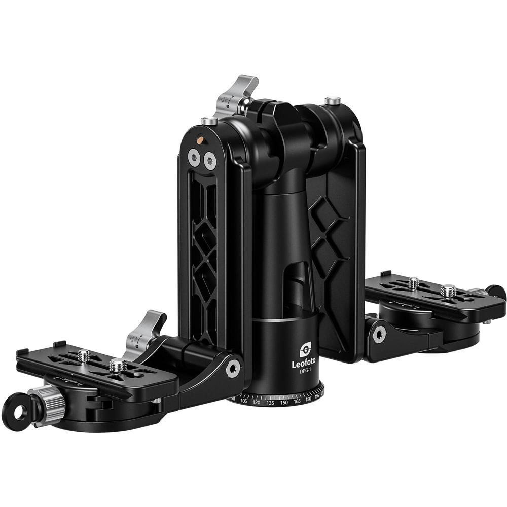 Leofoto DPG-1 Gimbal Head para Doble Cámara con Montaje de 1/4""-20 y 3/8""-16, Clamp Ajust