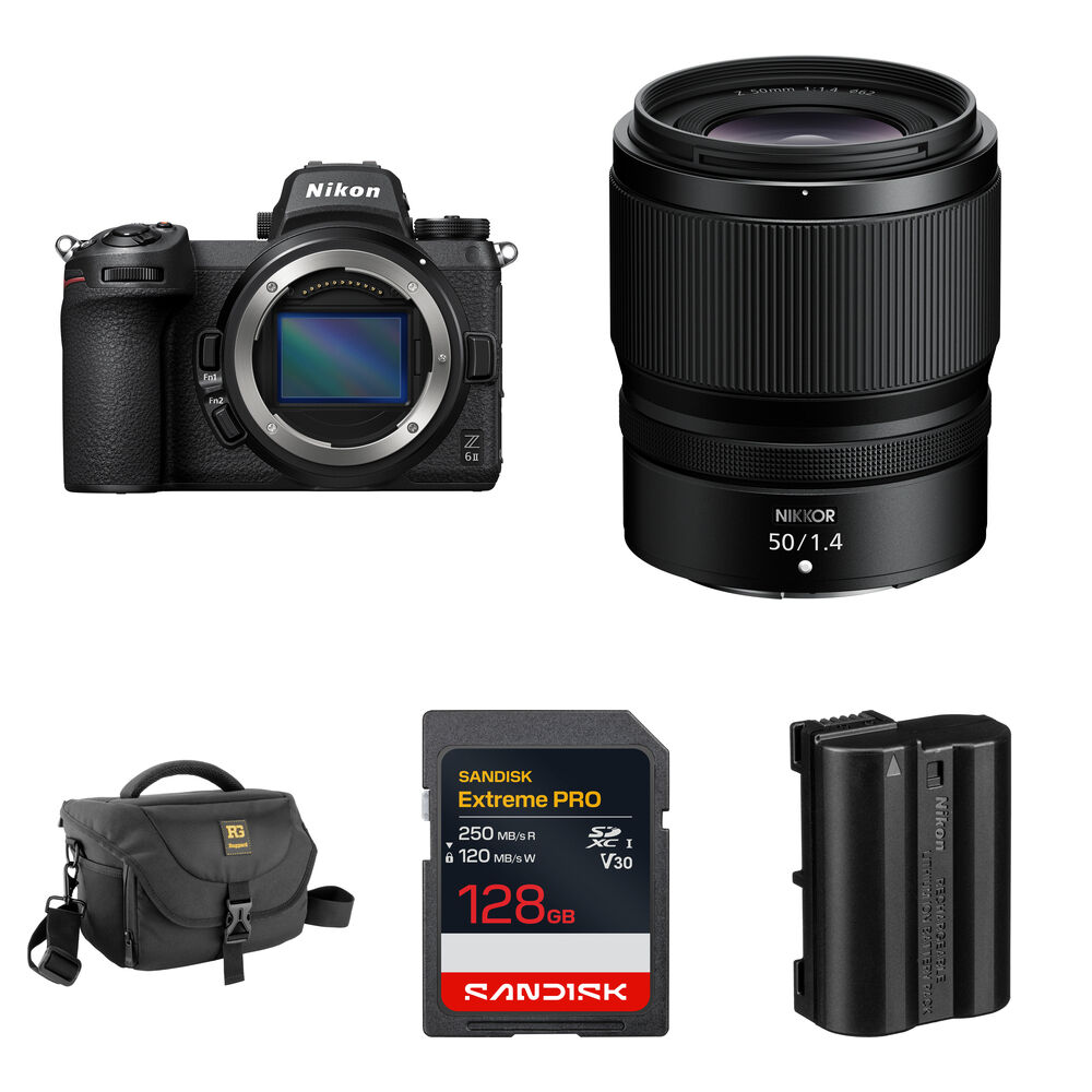 Nikon Z6 II Cámara Mirrorless con Lente NIKKOR Z 50mm f/1.4 y Kit Esenciales