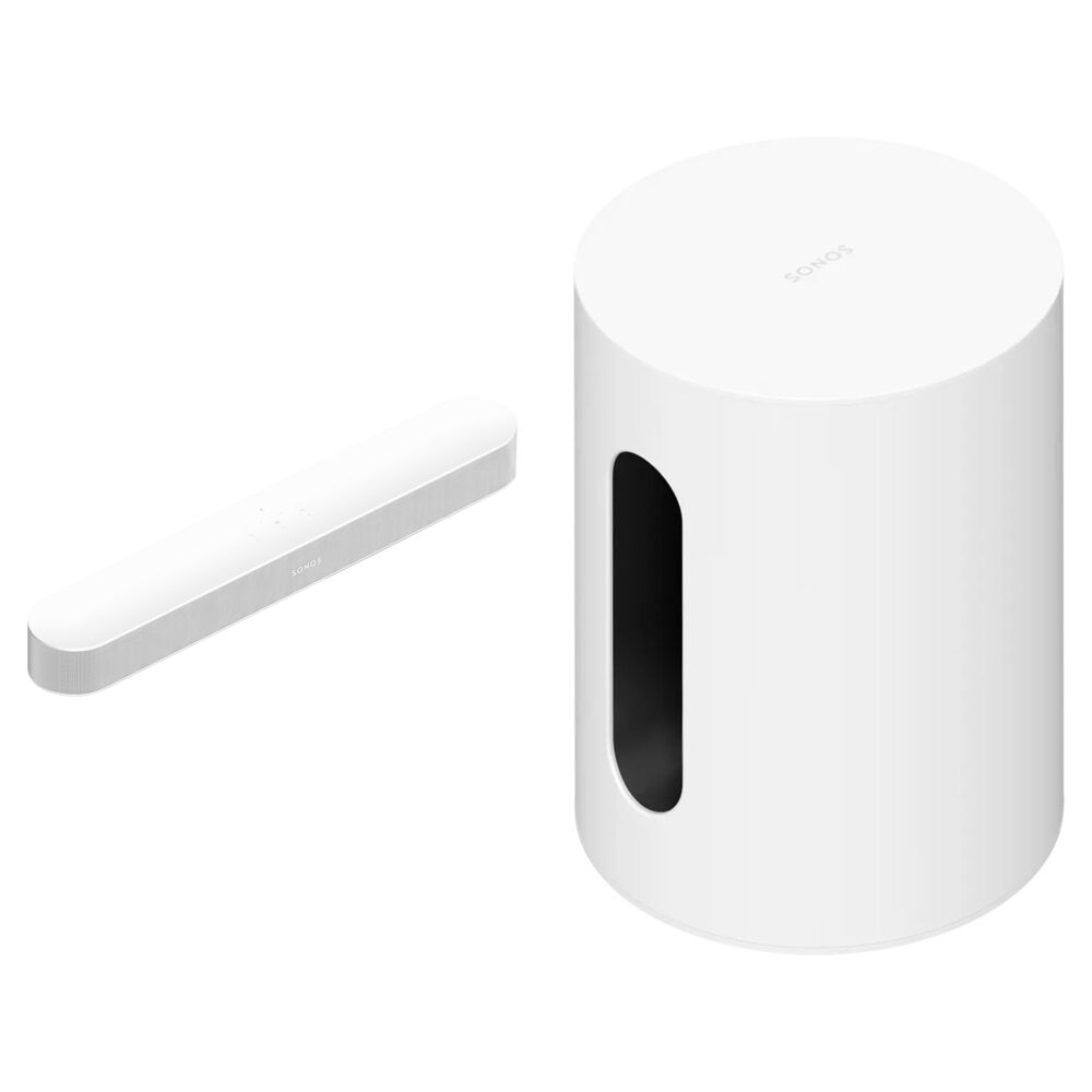Sonos Set de Entretenimiento Beam (Blanco) con Subwoofer Sonos Sub Mini